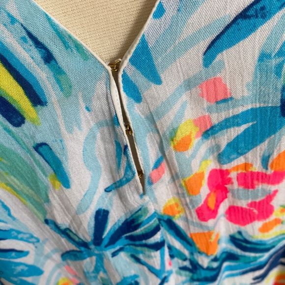 Lilly Pulitzer Bellamie Swing Dress Tippy Top Serene Blue Size Medium Cold Shoul - Picture 4 of 11